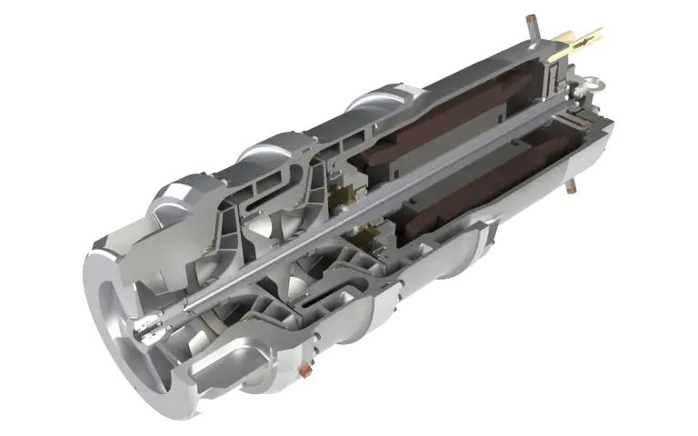 Вид сбоку крионасоса в разрезе