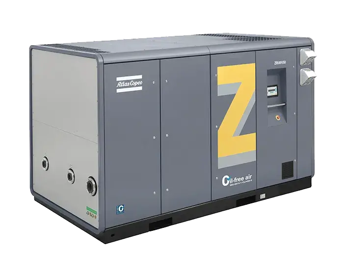 Винтовая воздуходувка Atlas Copco вид сбоку