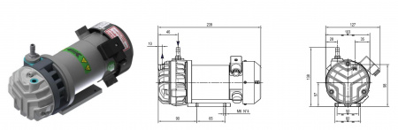 Безмасляный пластинчато-роторный вакуумный насос DVP SC.5 СС 24VDC